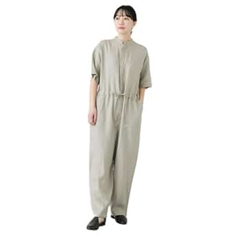 カグレ かぐれ リネン ハーフスリーブ オールインワン FREE ブラック かぐれ｜リネンハーフスリーブオールインワン | Rakuten Fashion